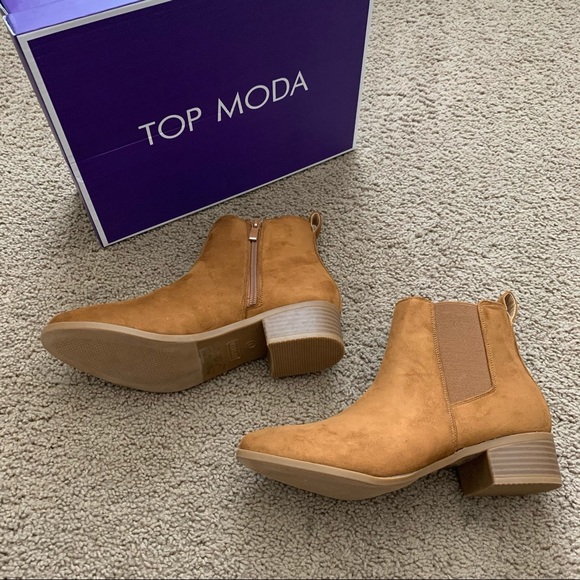 NEW Top Moda Tan Brown Booties - Picture 9 of 15